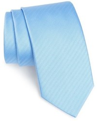 Light Blue Herringbone Silk Tie