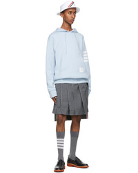 Thom Browne Blue Double Faced Relaxed Fit 4 Bar Hoodie