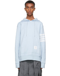 Thom Browne Blue Double Faced Relaxed Fit 4 Bar Hoodie