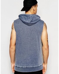 Hackett Another Influence Burn Out Cap Sleeve Muscle Fit Hoodie