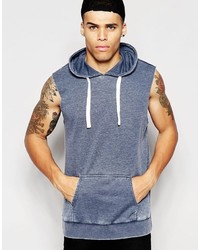 Hackett Another Influence Burn Out Cap Sleeve Muscle Fit Hoodie