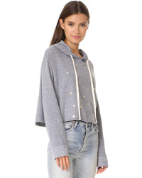 Monrow Oversized Cropped Hoody With Stardust