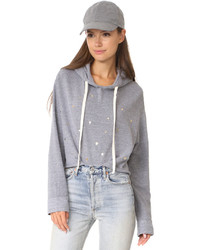 Monrow Oversized Cropped Hoody With Stardust