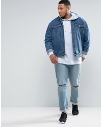 Puma Plus Waffle Oversized Hoodie In Blue To Asos