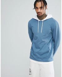 ASOS DESIGN Relaxed Fit Long Sleeve Longline T Shirt With Contrast Hood