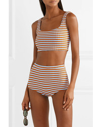 Solid & Striped Jamie Striped Ribbed Bikini Top