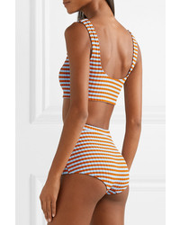 Solid & Striped Jamie Striped Ribbed Bikini Top