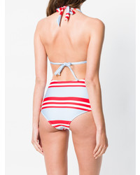 Nos Beachwear Striped High Waisted Bikini Set