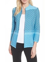 Light Blue Horizontal Striped Blazer
