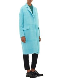 Barneys New York Textured Stripe Oversized Coat Blue