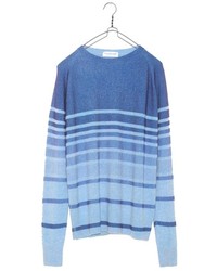 Ron Herman Denim Striped Cashmere Sweater