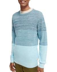 Scotch & Soda Stripe Organic Cotton Sweater In Blue At Nordstrom