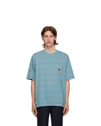 Kenzo Blue Seasonal Stripe Pocket T Shirt