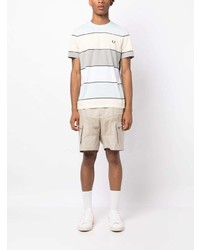 Fred Perry Logo Embroidered Striped T Shirt