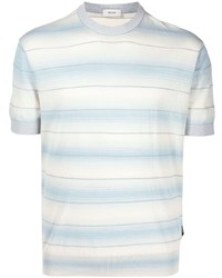 Z Zegna Striped Cotton Blend T Shirt