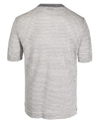 Altea Striped Pattern Contrasting Collar T Shirt
