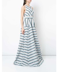 Lela Rose Capitol Xx Collection Striped Maxi Dress