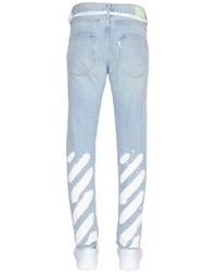 off white jeans with stripes