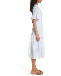 Rebecca Taylor La Vie Stripe Cotton Midi Dress
