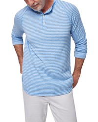 Faherty Cloud Stripe Cotton Modal Henley In Sky Blue Stripe At Nordstrom