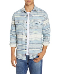 Faherty Canyon Regular Fit Stripe Cotton Shirt Jacket