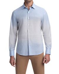 Bugatchi Shaped Fit Gradient Stripe Button Up Shirt In Sand At Nordstrom