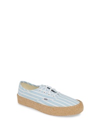 Light Blue Horizontal Striped Low Top Sneakers