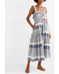 Apiece Apart Lypie Med Striped Cotton Gauze Maxi Dress