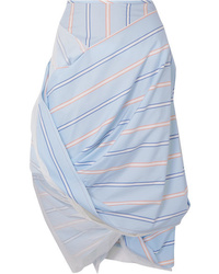 Vivienne Westwood Draped Striped Cotton And Tulle Skirt