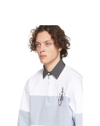JW Anderson White And Blue Rugby Polo