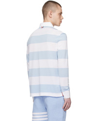 Thom Browne Blue White Striped Polo
