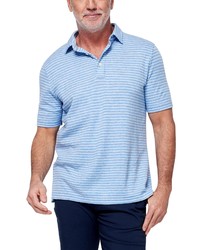 Faherty Cloud Stripe Cotton Modal Polo In Sky Blue Stripe At Nordstrom