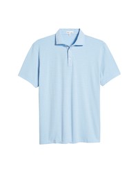 Peter Millar Crest Shallows Stripe Short Sleeve Polo In Cottage Blue At Nordstrom