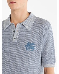 Etro Embroidered Logo Striped Polo Shirt