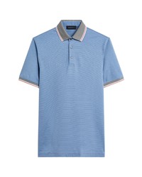Bugatchi Stripe Tipped Polo In Riviera At Nordstrom
