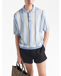 Prada Striped Knitted Polo Shirt
