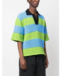 Sunnei Striped Knitted Polo Shirt