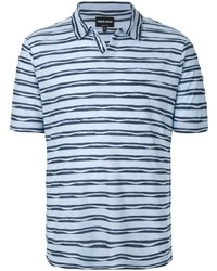 Giorgio Armani Striped Short Sleeve Polo Shirt