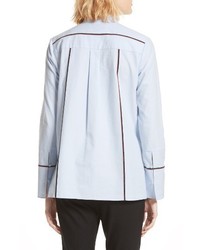 Derek Lam 10 Crosby Stripe Cascade Ruffle Shirt