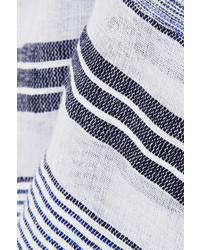 Lemlem Yeshi Striped Cotton Blend Gauze Shirt Midnight Blue