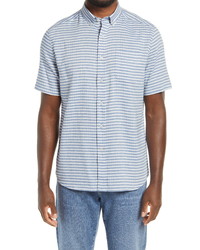 Southern Tide Herringbone Stripe Classic Fit Short Sleeve Shirt