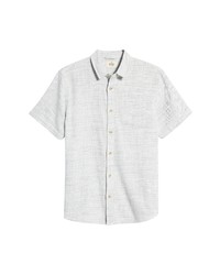 Marine Layer Stripe Selvedge Short Sleeve Button Up Shirt In Blue At Nordstrom