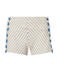 Dodo Bar Or Tasseled Striped Cotton Gauze Shorts