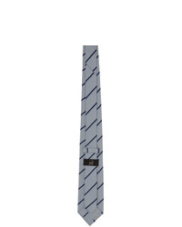 Dunhill Blue Silk Tri Color Stripe Tie