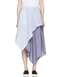 Light Blue Horizontal Striped Skirt