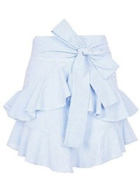 Topshop Dobby Stripe Ruffle Skirt