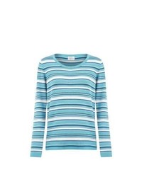 Light Blue Horizontal Striped Sweater
