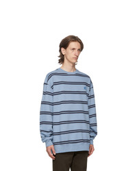 Acne Studios Blue Striped Patch Sweatshirt