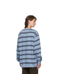 Acne Studios Blue Striped Patch Sweatshirt