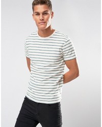 Selected Homme T Shirt With Woven Stripe